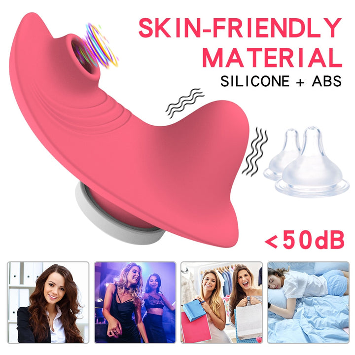 Mini Clit Sucker Remote Controlled Vibrator G-spot Stimulator for Women