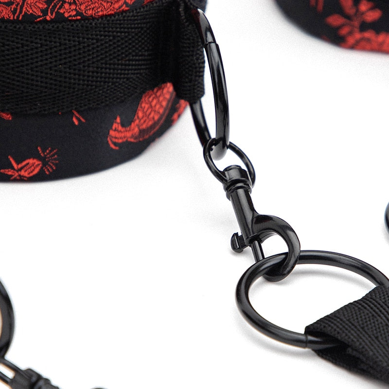 Under Bed Restraint Set Handcuffs Ankle Cuffs BDSM Bondage Straps