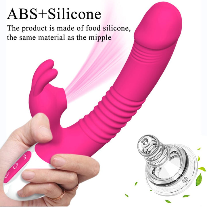 Powerful Sucking Thrusting Rabbit Vibrator Clit Dildo G-spot Stimulator for Women