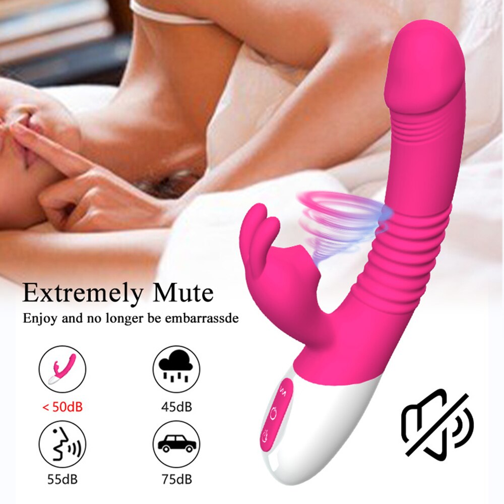 Powerful Sucking Thrusting Rabbit Vibrator Clit Dildo G-spot Stimulator for Women