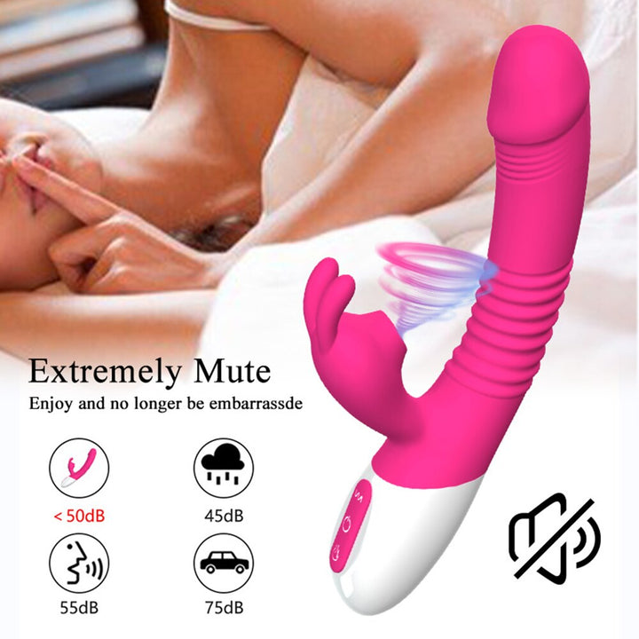 Powerful Sucking Thrusting Rabbit Vibrator Clit Dildo G-spot Stimulator for Women