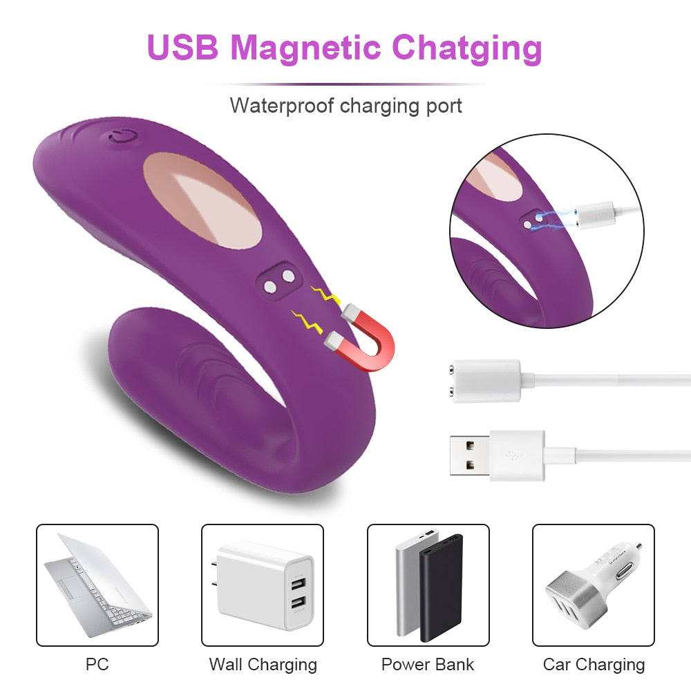 U-shape Wireless Remote Controlled Wearable Dildo Vibrator Female Dual Motor Clit Stimulator for Women