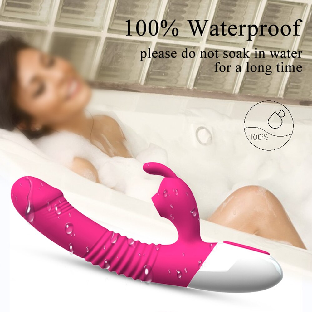 Powerful Sucking Thrusting Rabbit Vibrator Clit Dildo G-spot Stimulator for Women