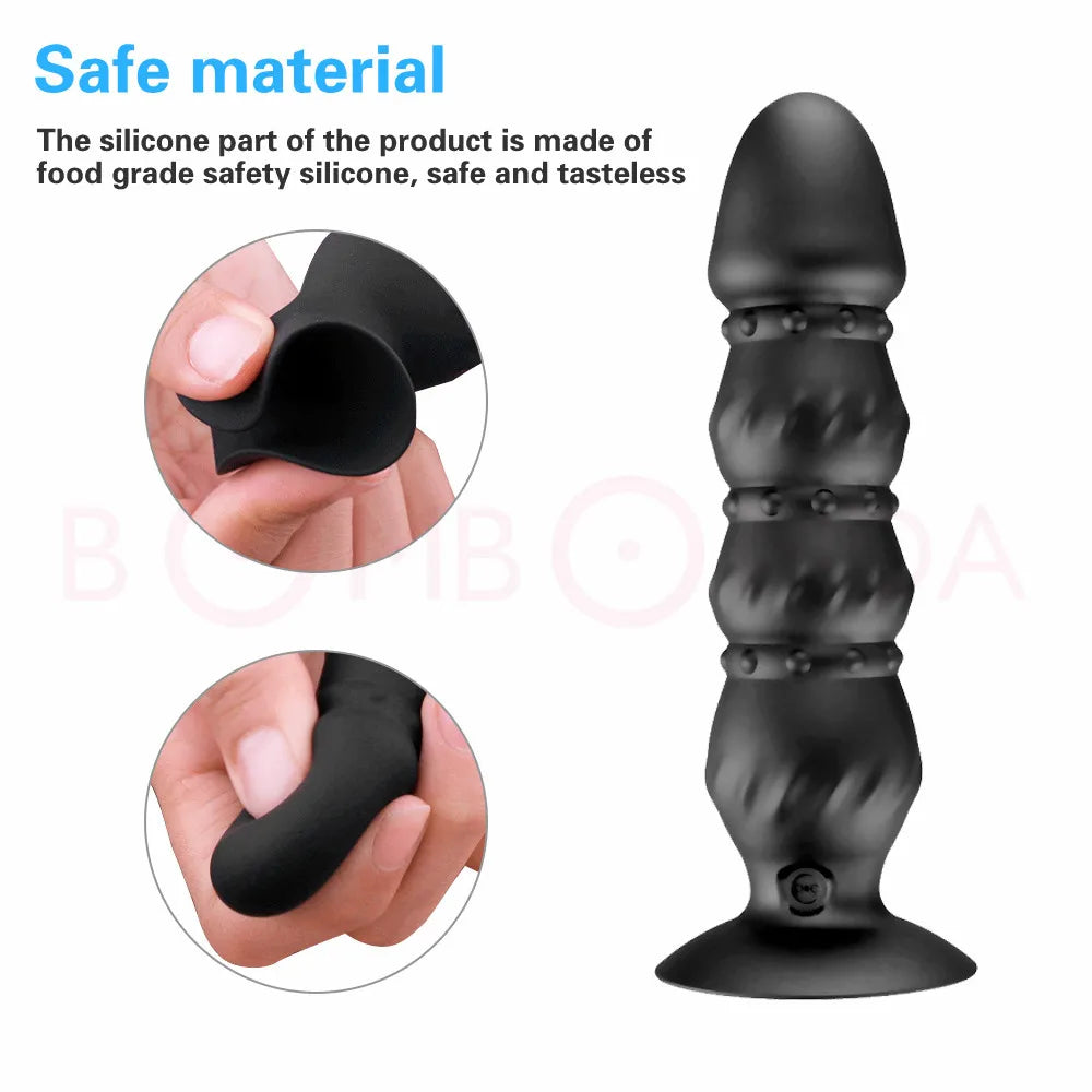 10 Speeds Wireless Remote Anal Dildo Male Prostate Massager Strong Sucker Unisex - fromasia2america.shop