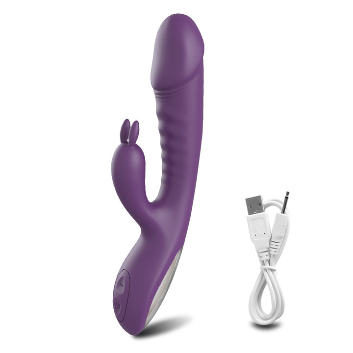 Rechargeable Rabbit Vibrator G-spot Clit Stimulator for Women