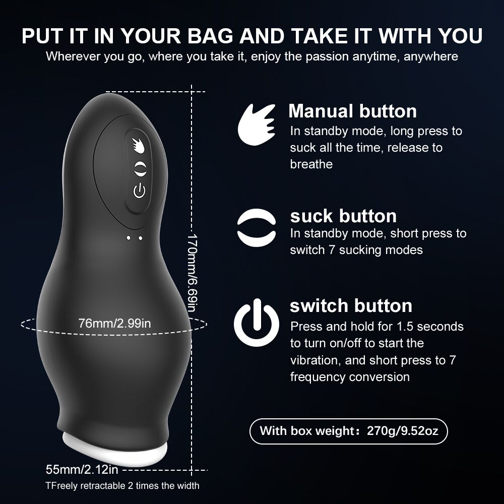 Automatic Sucking Male Pussy Oral Vaginal Penis Vibrator Cup Blowjobs Machine for Men