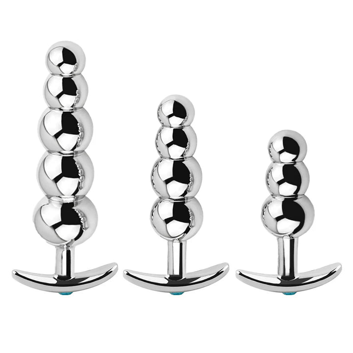 Metal Anal Beads Butt Plug Set Wearable Outerdoor Small Large Anal Plug G Spot Dildo - fromasia2america.shop