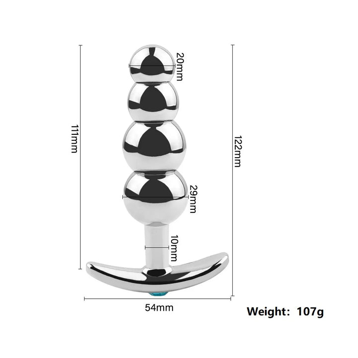 Metal Anal Beads Butt Plug Set Wearable Outerdoor Small Large Anal Plug G Spot Dildo - fromasia2america.shop