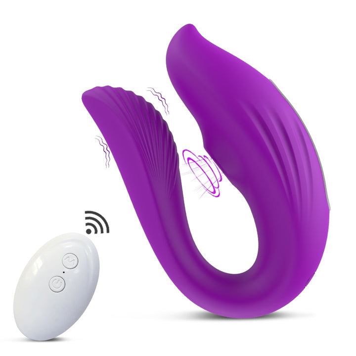 U-shape Wireless Remote Sucking Vibrator Wearable Dildo Clit Massager for Women
