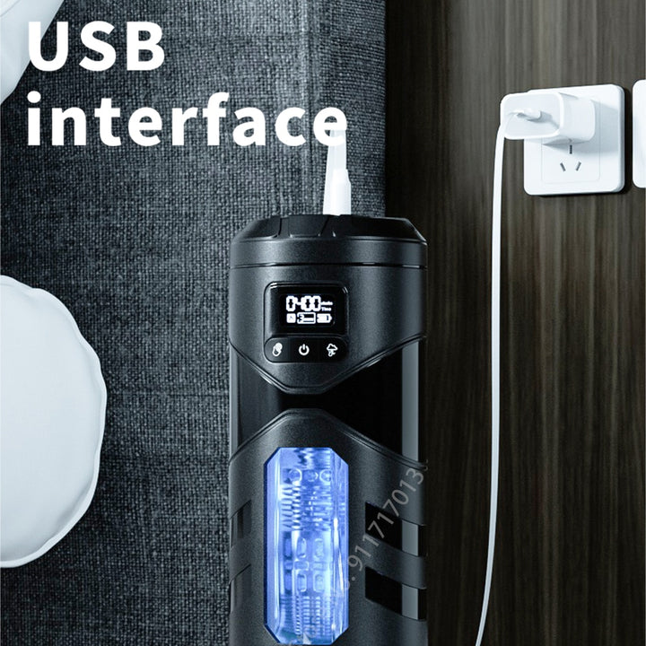 Automatic Male Masturbator Cup Sucking Vibration Blowjob Heated Vagina Pocket