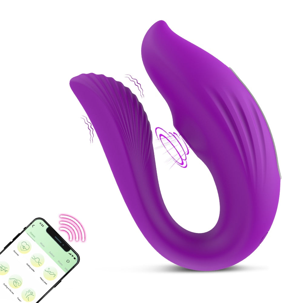 U-shape Wireless Remote Sucking Vibrator Wearable Dildo Clit Massager for Women