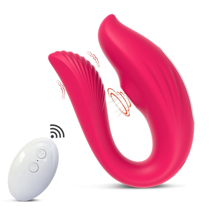 U-shape Wireless Remote Sucking Vibrator Wearable Dildo Clit Massager for Women