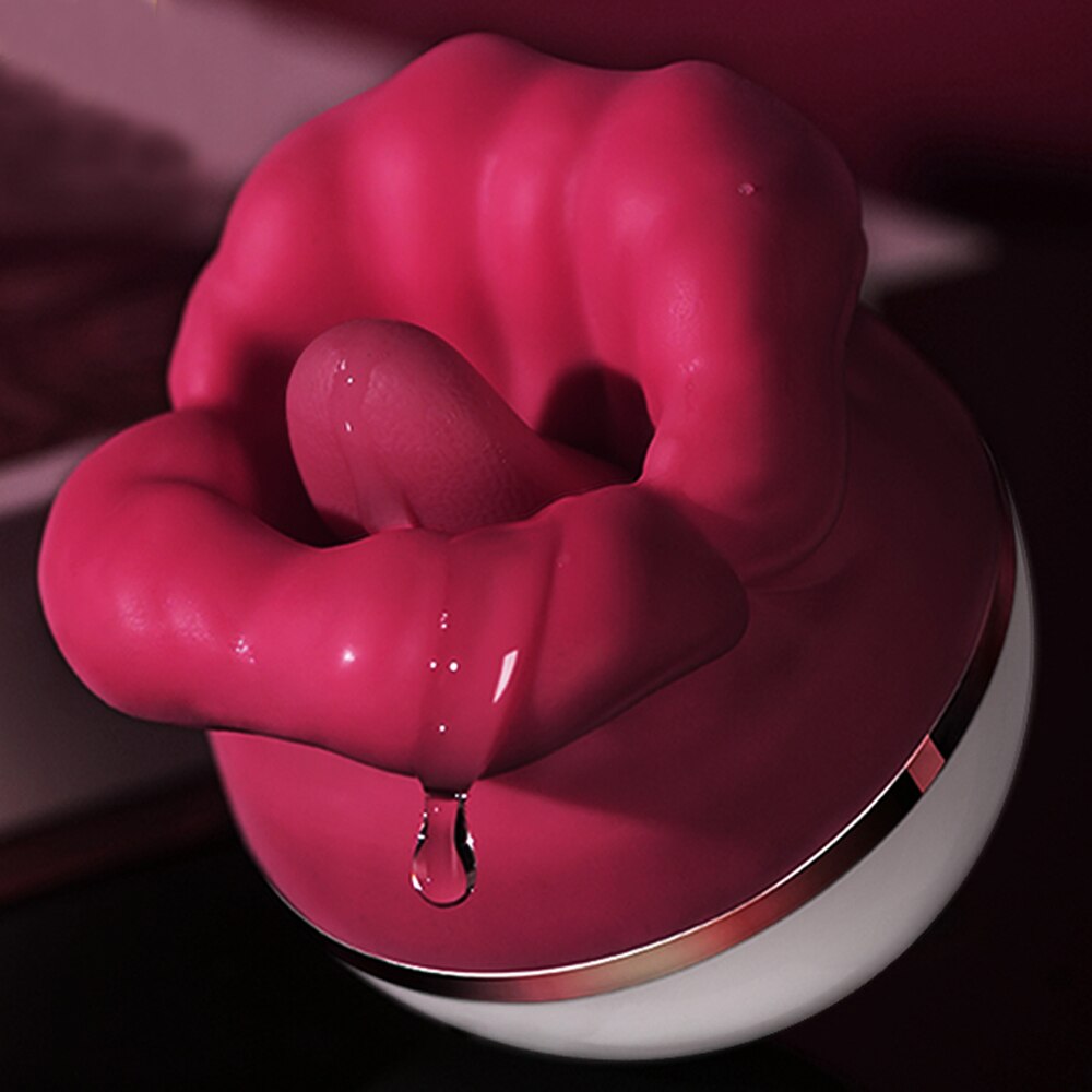 Rose Toy Sucking Vibrator Clit Stimulator Mouth Biting Tongue Licking Nipple Orgasm Maker for Women