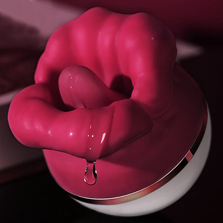 Rose Toy Sucking Vibrator Clit Stimulator Mouth Biting Tongue Licking Nipple Orgasm Maker for Women