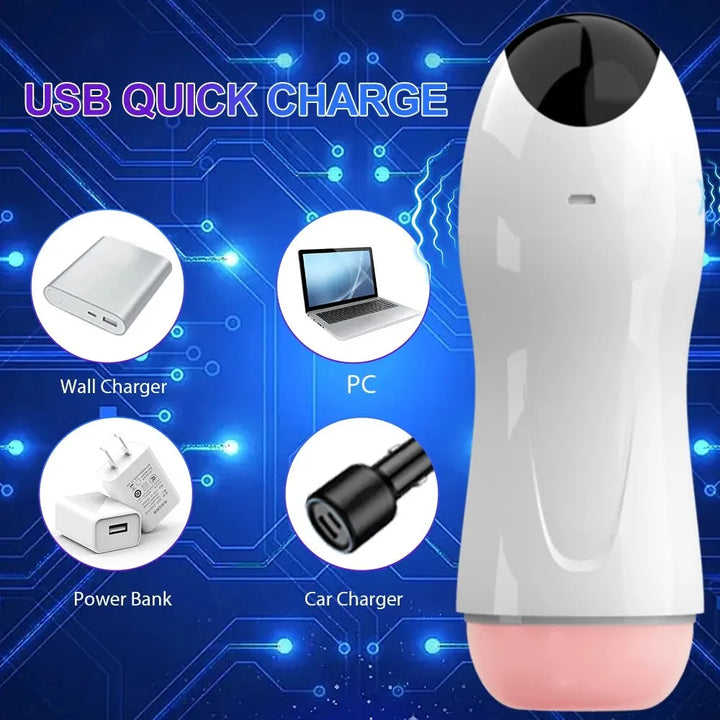 Automatic Male Masturbator Cup Vibration Blowjob Real Vagina Pocket Pussy Penis Oral Sex Machine for Men