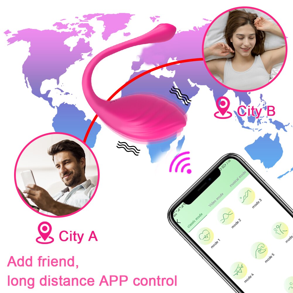 APP Bluetooth Controlled Vibrator Clit Stimulator Love Eggs for Women