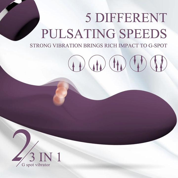 Powerful 3 in 1 Clit Sucker Dildo G-Spot Stimulator for Women