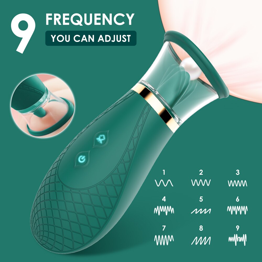 Clitoral Vibrator Sucking and Licking Nipples Tongue Vagina Stimulator for Women