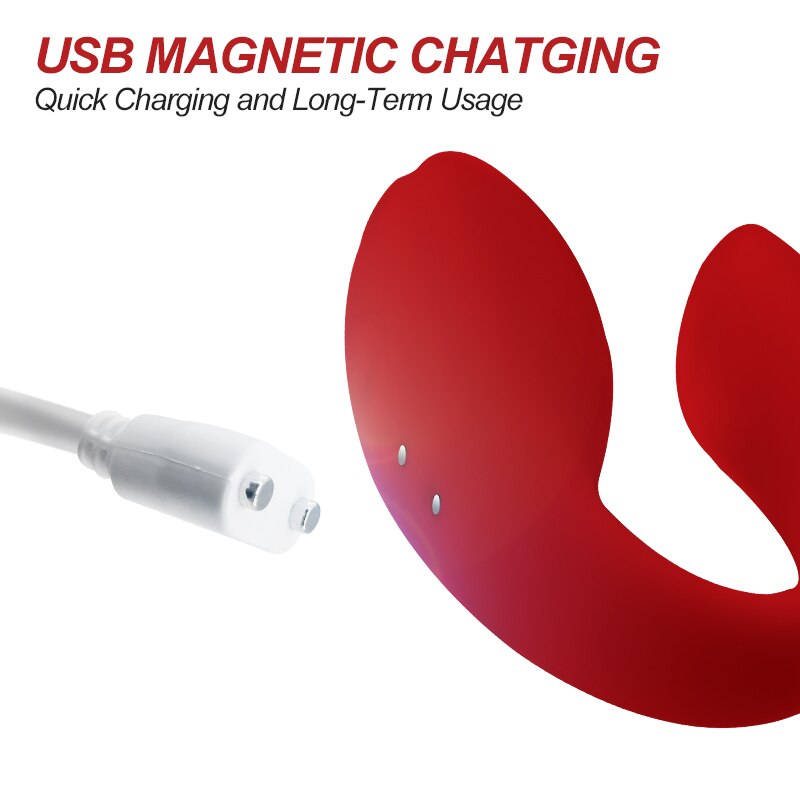 U-Shape Wireless Vibrator USB Rechargeable Dildo G-Spot Silicone Stimulator For Women