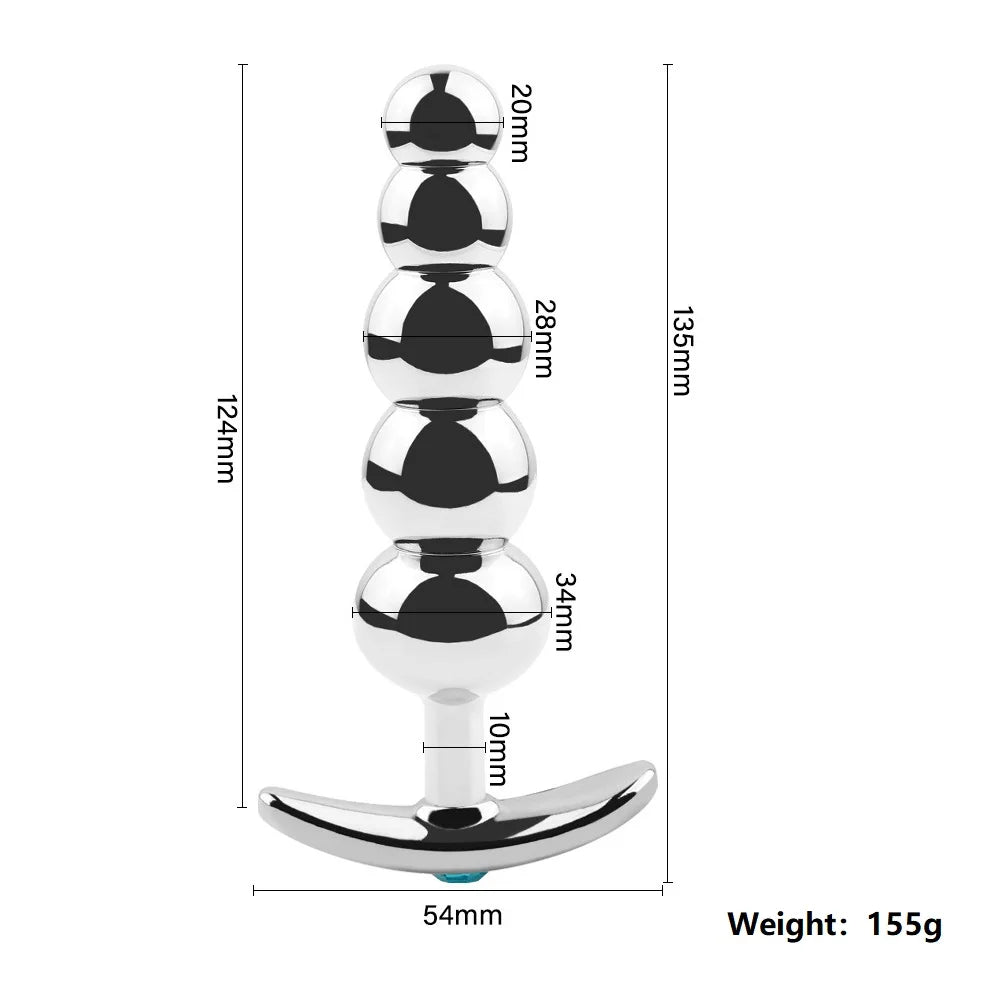 Metal Anal Beads Butt Plug Set Wearable Outerdoor Small Large Anal Plug G Spot Dildo - fromasia2america.shop