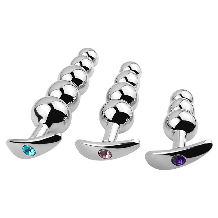 Metal Anal Beads Butt Plug Set Wearable Outerdoor Small Large Anal Plug G Spot Dildo - fromasia2america.shop