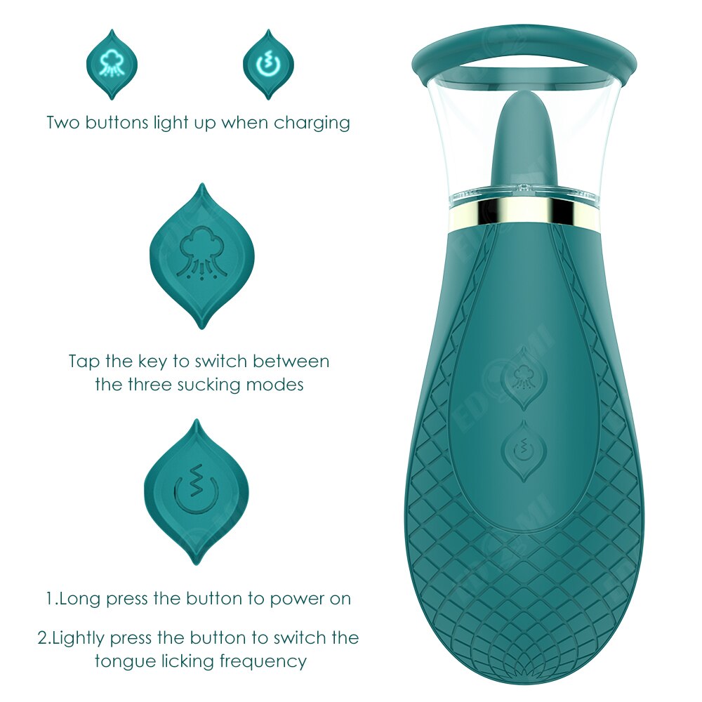 Clitoral Vibrator Sucking and Licking Nipples Tongue Vagina Stimulator for Women