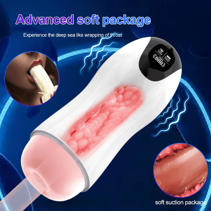 Automatic Male Masturbator Cup Vibration Blowjob Real Vagina Pocket Pussy Penis Oral Sex Machine for Men
