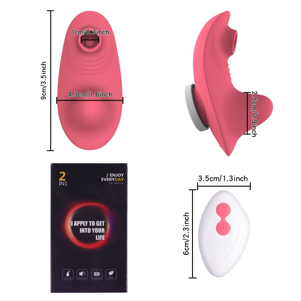 Mini Clit Sucker Remote Controlled Vibrator G-spot Stimulator for Women
