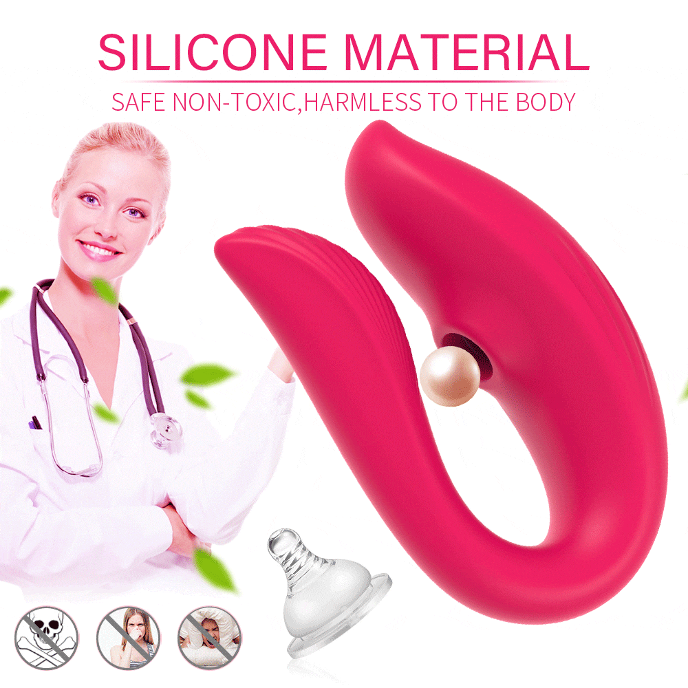 U-shape Wireless Remote Sucking Vibrator Wearable Dildo Clit Massager for Women
