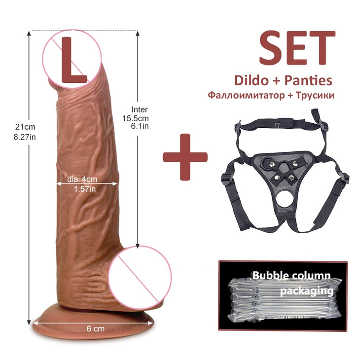 Realistic Silicone Huge Soft Dildo Masturbator with Optional Strap-on