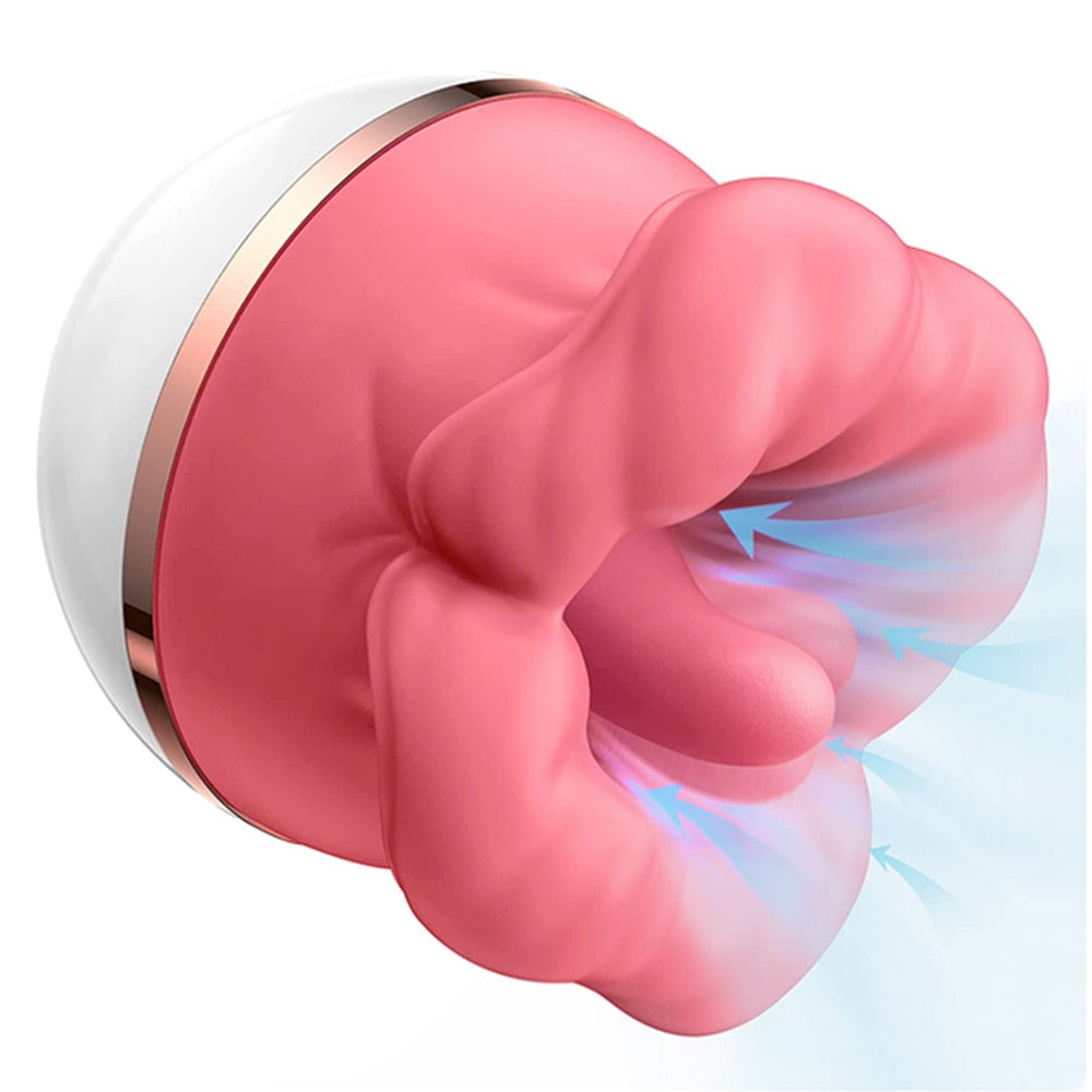 Rose Toy Sucking Vibrator Clit Stimulator Mouth Biting Tongue Licking Nipple Orgasm Maker for Women