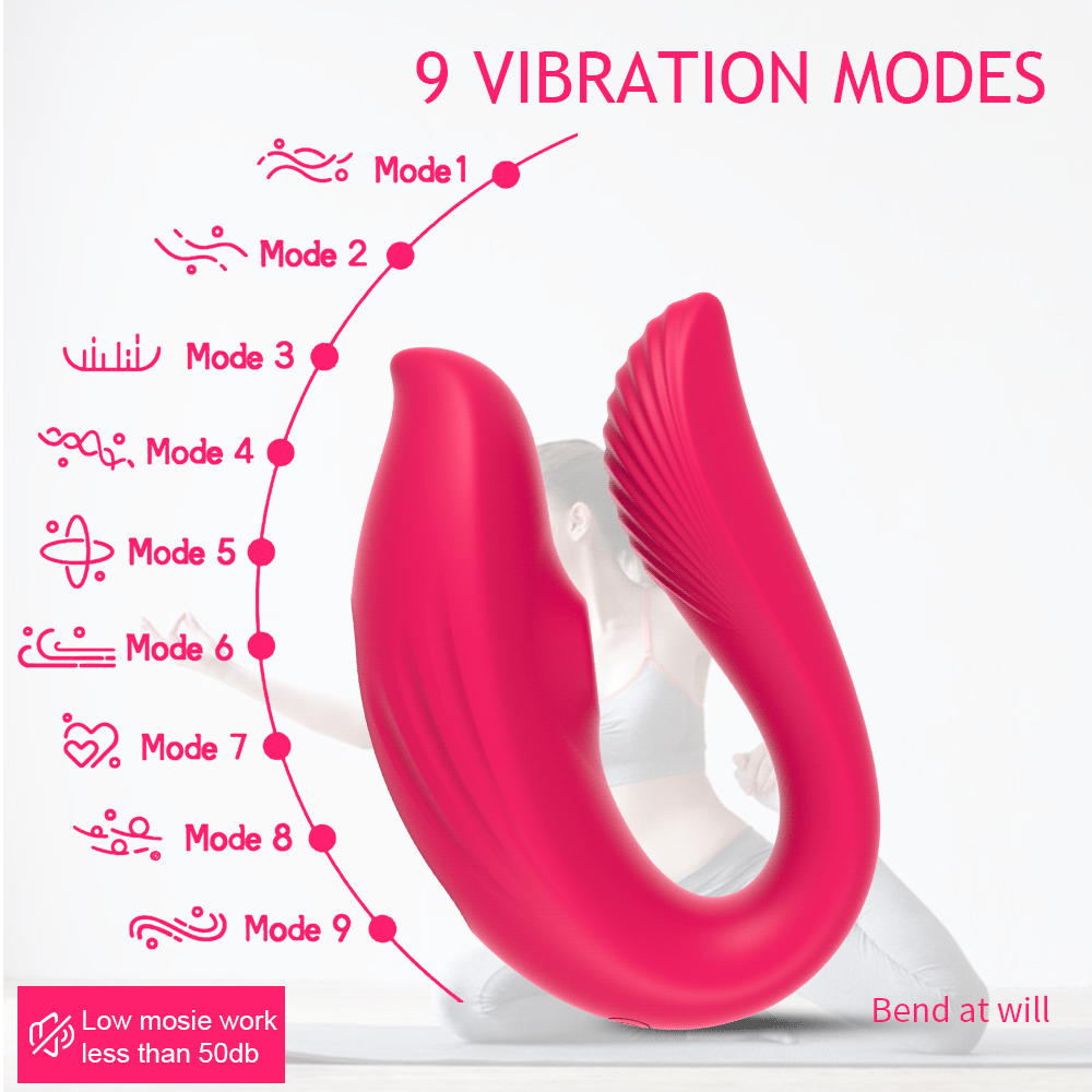 U-shape Wireless Remote Sucking Vibrator Wearable Dildo Clit Massager for Women
