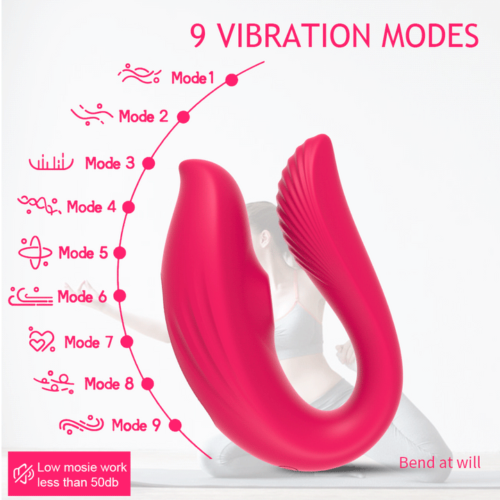 U-shape Wireless Remote Sucking Vibrator Wearable Dildo Clit Massager for Women