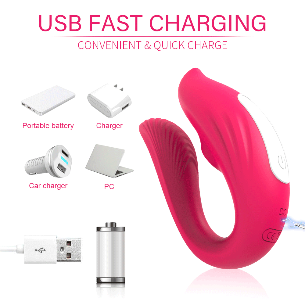 U-shape Wireless Remote Sucking Vibrator Wearable Dildo Clit Massager for Women