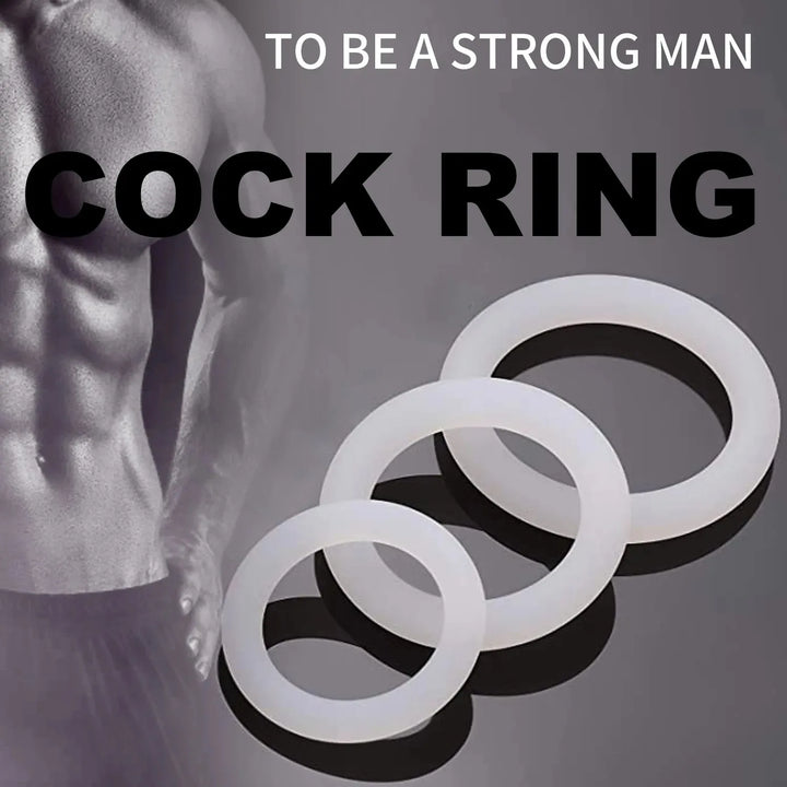 3PCS Cock Rings Flash In The Night Lock Durable Silicone Penis Ring Sex Toys For Men - fromasia2america.shop