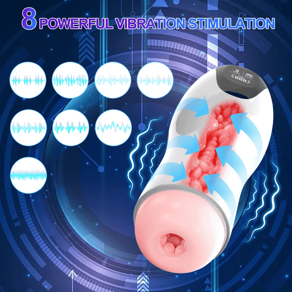 Automatic Male Masturbator Cup Vibration Blowjob Real Vagina Pocket Pussy Penis Oral Sex Machine for Men