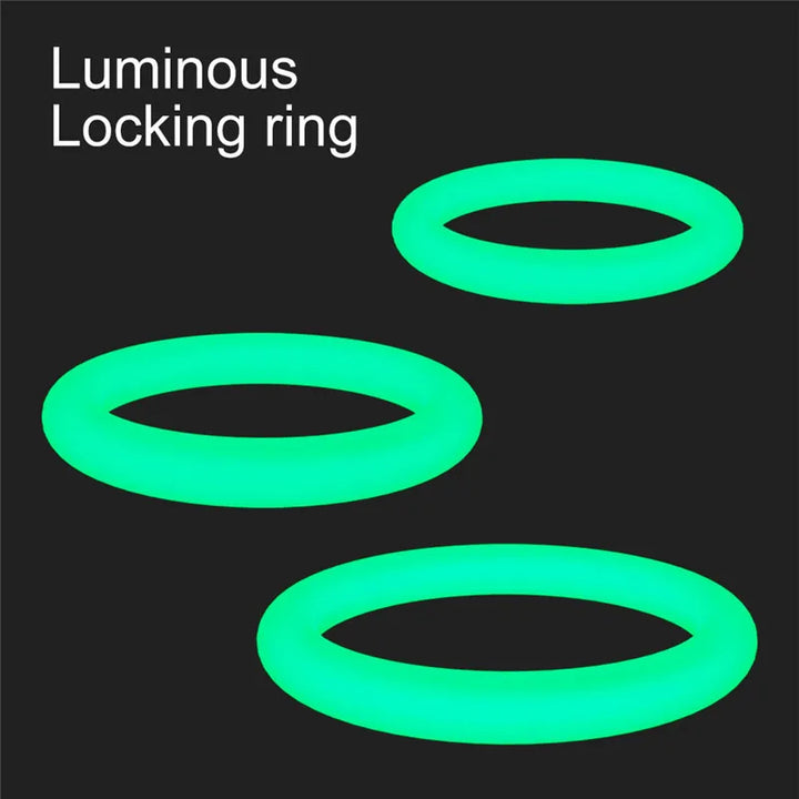 3PCS Cock Rings Flash In The Night Lock Durable Silicone Penis Ring Sex Toys For Men - fromasia2america.shop