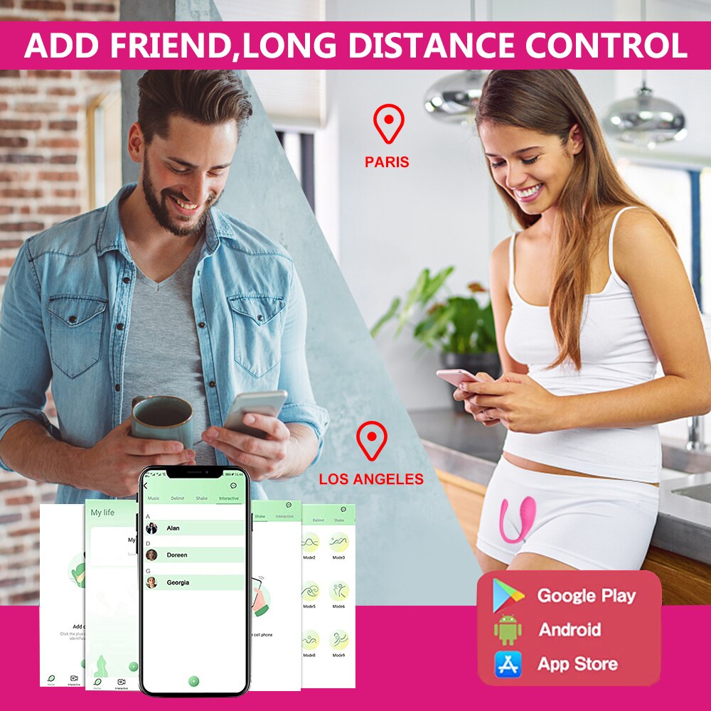 Wireless App Remote Control Vibrator Bluetooth Clit Stimulator G-spot Dildo Wear on Vibrating Egg for Women