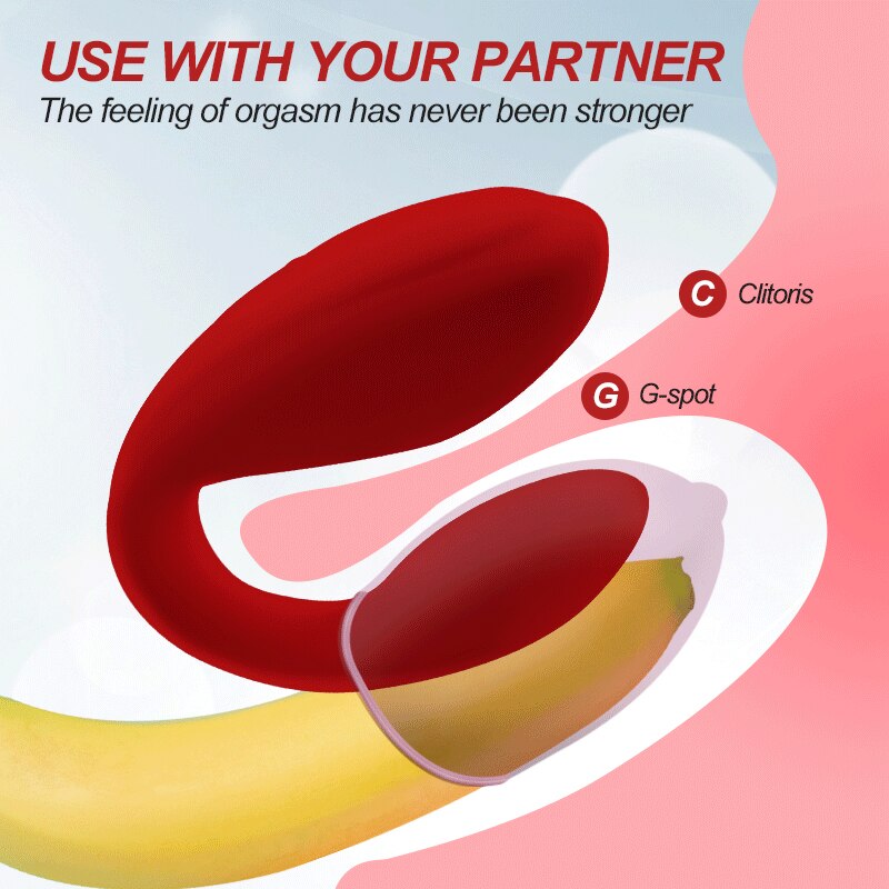 U-Shape Wireless Vibrator USB Rechargeable Dildo G-Spot Silicone Stimulator For Women