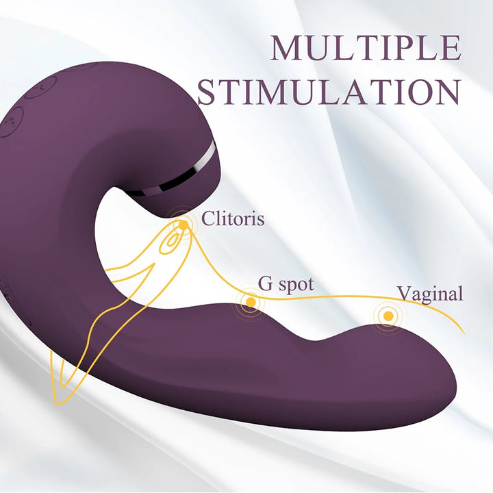 Powerful 3 in 1 Clit Sucker Dildo G-Spot Stimulator for Women