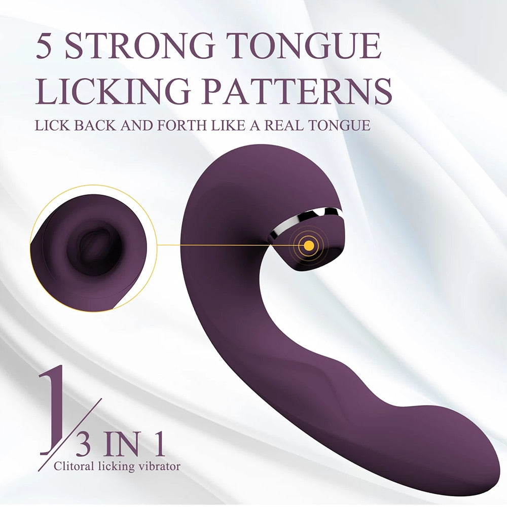 Powerful 3 in 1 Clit Sucker Dildo G-Spot Stimulator for Women