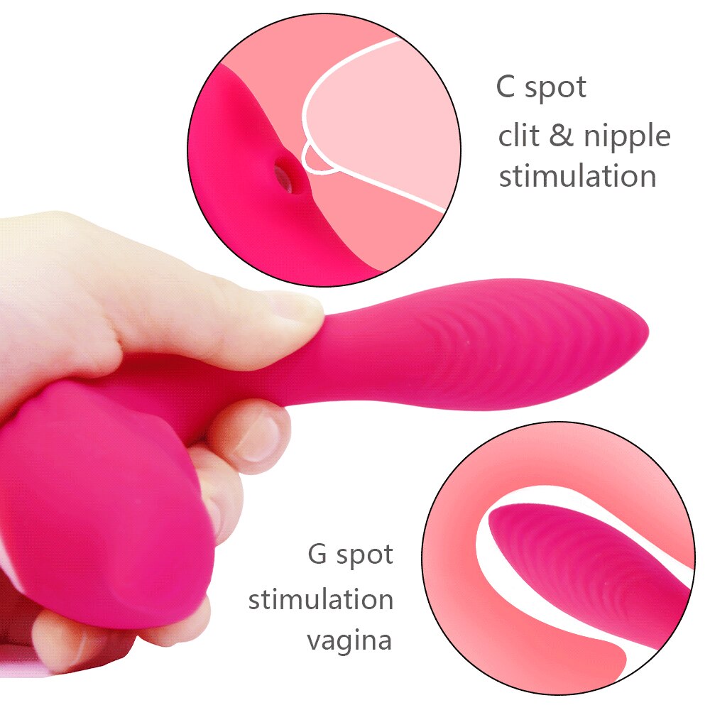 U-shape Wireless Remote Sucking Vibrator Wearable Dildo Clit Massager for Women