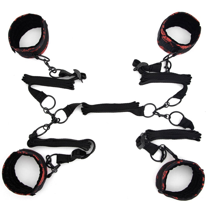 Under Bed Restraint Set Handcuffs Ankle Cuffs BDSM Bondage Straps