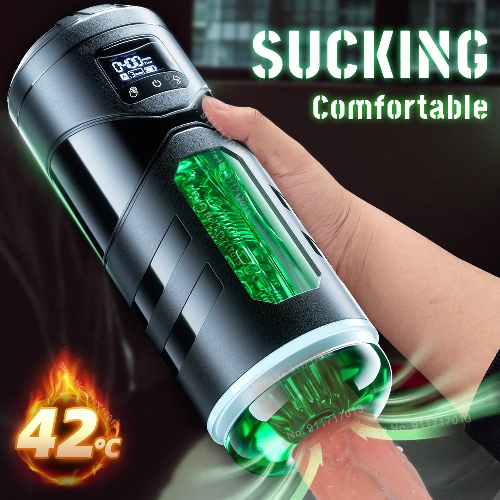Automatic Male Masturbator Cup Sucking Vibration Blowjob Heated Vagina Pocket