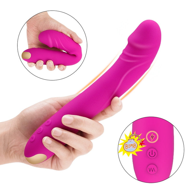 Strong Flexible Vibrator Artificial Penis Thrusting G-spot Dildo Vibrator For Men or Women