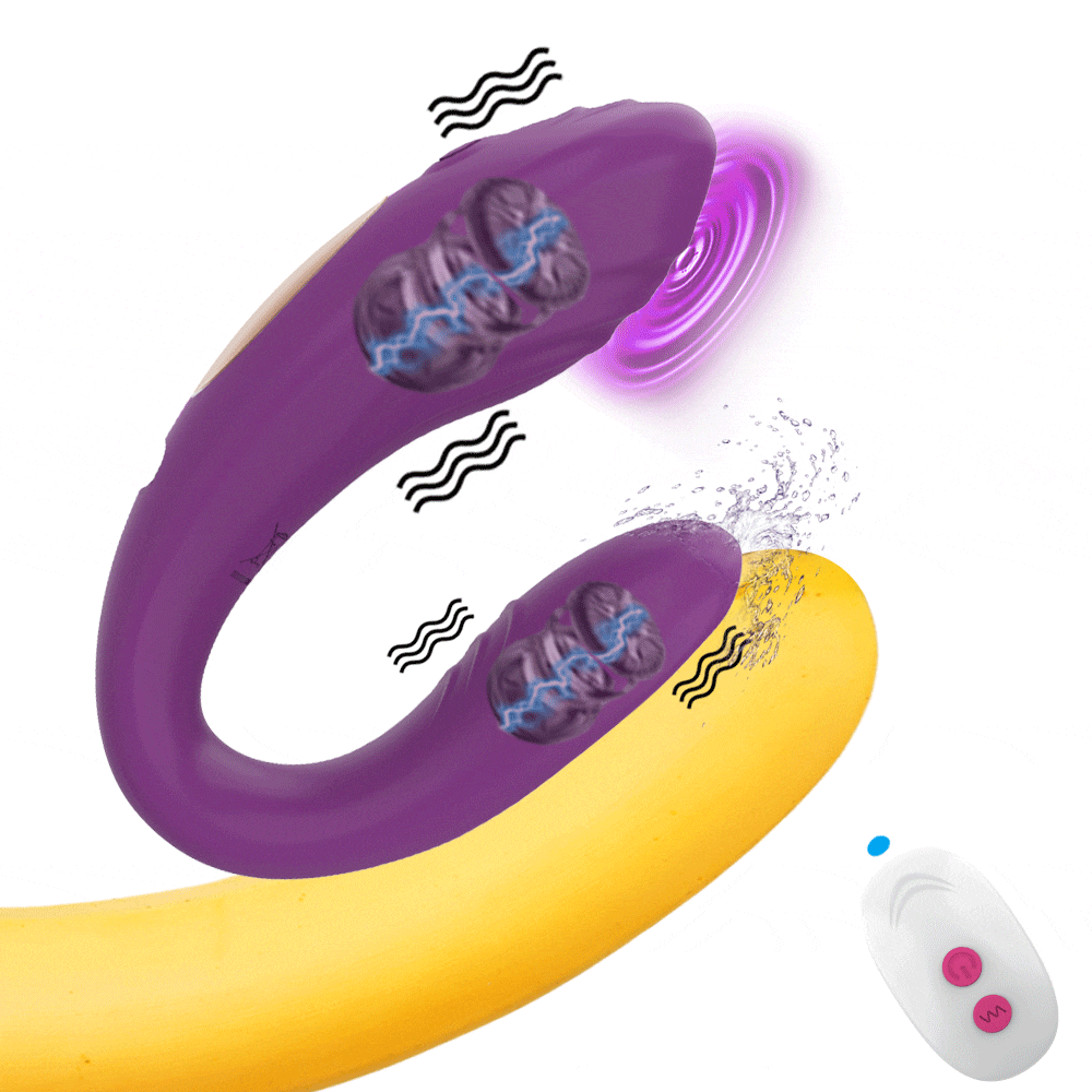 U-shape Wireless Remote Controlled Wearable Dildo Vibrator Female Dual Motor Clit Stimulator for Women