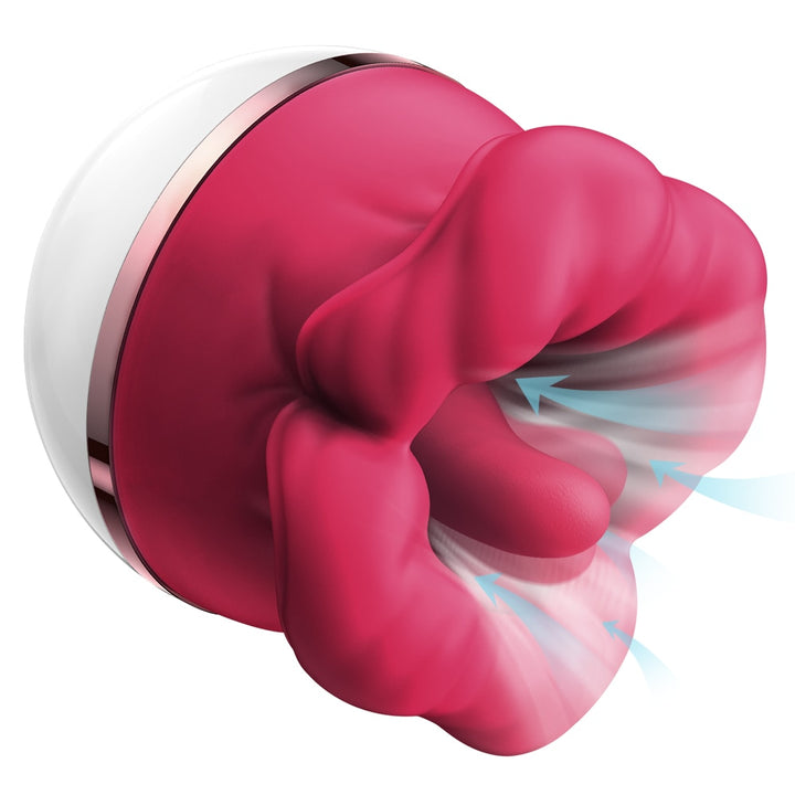 Rose Toy Sucking Vibrator Clit Stimulator Mouth Biting Tongue Licking Nipple Orgasm Maker for Women