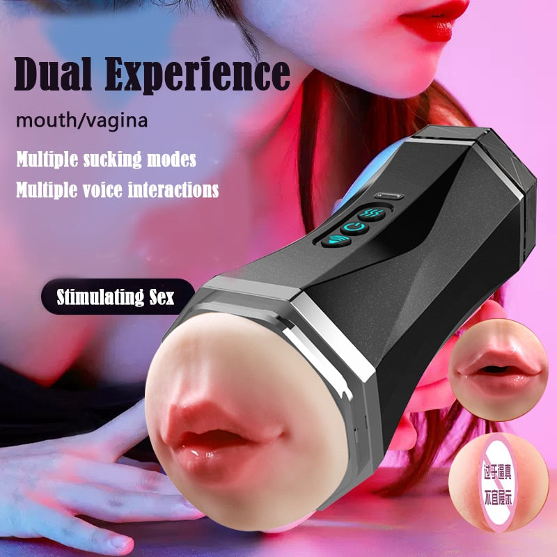 Automatic Masturbator Cup Sucking Blowjob Sex Toy for Men Double Pleasure
