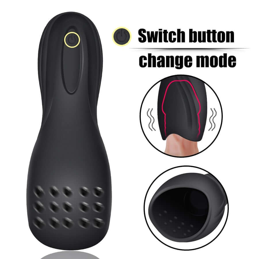10 Modes Penis Ejaculation Delay Trainer Male Masturbator Vibrator For Men Adult Sex Toy Store - SexxToys.Shop