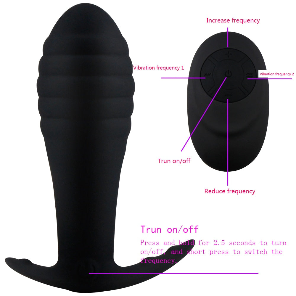 Remote Control Vibrating Prostate Massager Anal Plug Waterproof 10 Stimulation Patterns Butt Anus Silicone For Men Adult Sex Toy Store - SexxToys.Shop